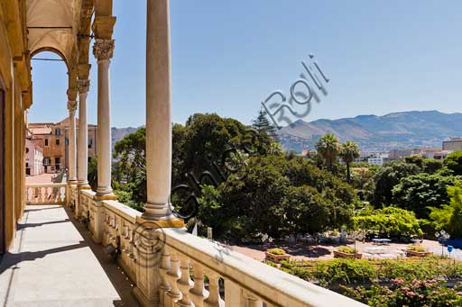 Palermo, The Royal Palace or Palazzo dei Normanni (Palace of the Normans), the Porta Nuova Tower: the loggia.