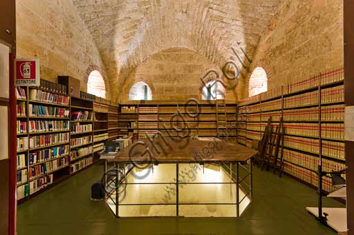 Palermo, The Royal Palace or Palazzo dei Normanni (Palace of the Normans), Pisana Tower,  the Treasure Hall or Mint (today it is the library): view.