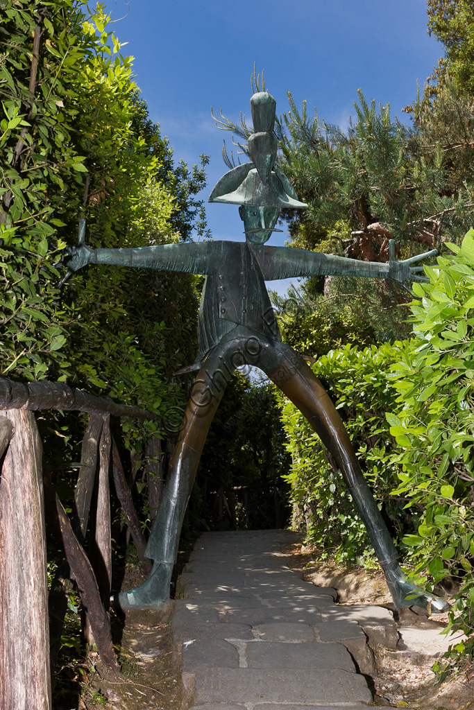 Pinocchio Park, The Land of Toys: the Carabiniere, bronze and steel statue by Pietro Consagra.