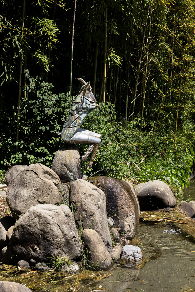 Pinocchio Park, The Land of Toys: the Small Goat , bronze and steel statue by Pietro Consagra.