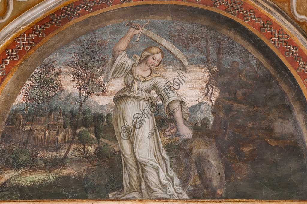 Parma, Ex-Monastero di San Paolo: Camera con affreschi di A. Araldi (1514) . Nella volta, scene dell'Antico e del Nuovo Testamento, decorazioni a grottesche, putti musicanti. Particolare.