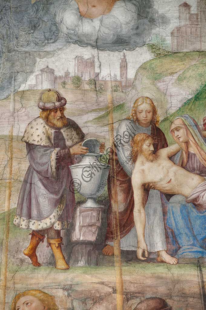 Lugano, Chiesa di S.ta Maria degli Angeli: "Passione e Crocifissione di Cristo", affreschi di Bernardino Luini, 1529. Particolare con "Deposizione".