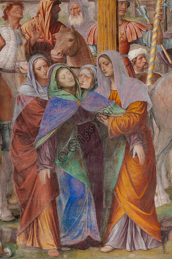 Lugano, Chiesa di S.ta Maria degli Angeli: "Passione e Crocifissione di Cristo", affreschi di Bernardino Luini, 1529. Particolare con la Madonna ai piedi della Croce.