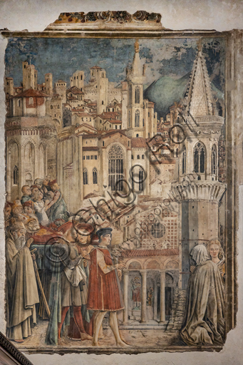  Perugia, National Gallery of Umbria, Chapel of the Priors: Cycle dedicated to the Stories of St. Ludovic of Toulouse and St. Herculanus, realised between 1454 and 1480. Frescoes. The cycle is characterized by views and monuments of “the fifteenth-century Perugia”.