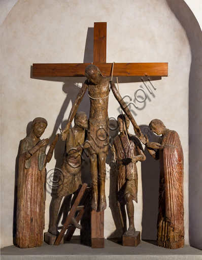 Pescia,  Oratory of St. Antonio Abate: Deposition, wood work by an art school from Umbria and Tuscany, second half XIII century.