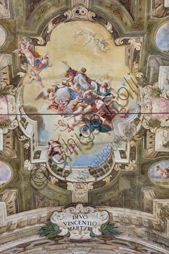 Piacenza, former S.Vincent Church, the Teatini Room: the XVIII century frescoes.