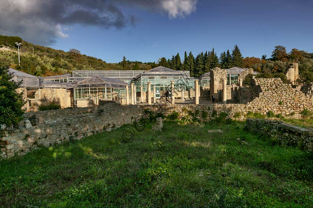 Piazza Armerina, Roman Villa of Casale: view of the villa, which was probably an imperial urban palace. Today it is a UNESCO World Heritage Site.