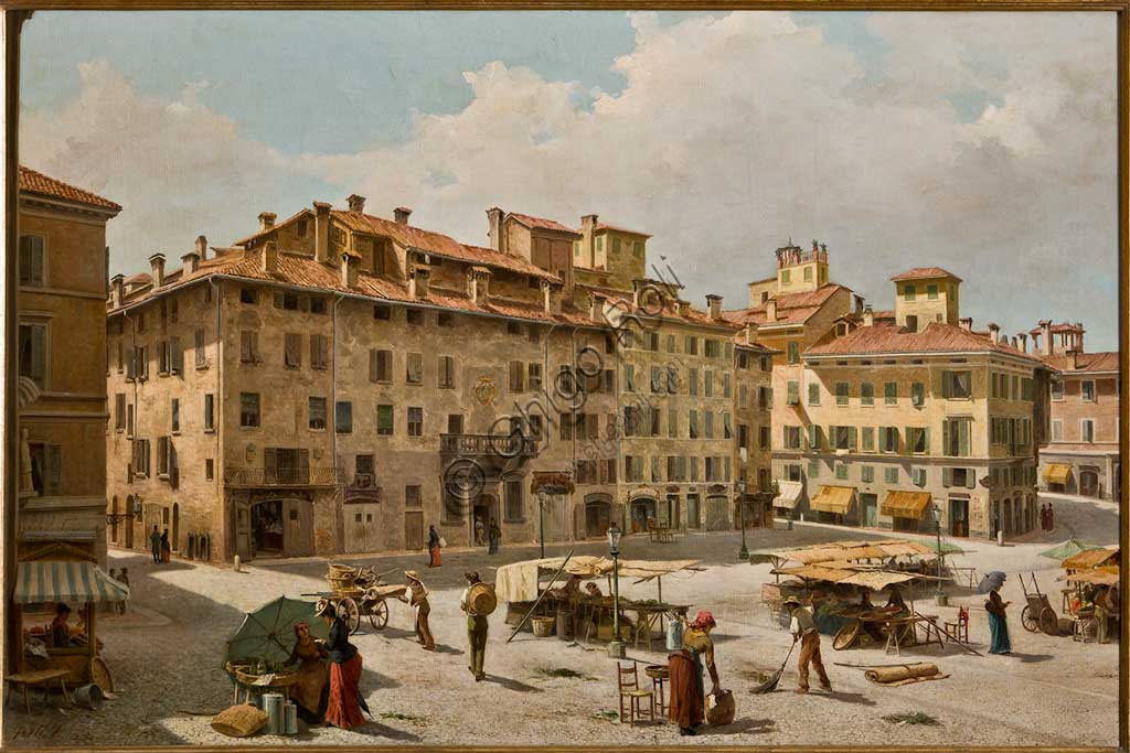 Assicoop - Unipol Collection: Fermo Forti, "Piazza Grande in Modena"; oil on canvas.