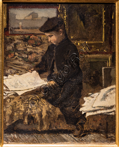 Telemaco Signorini: "The Little Art Amateur ", 1868-70, oil painting on cardboard.