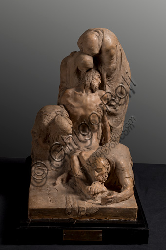 Assicoop - Unipol Collection: Ermenegildo Luppi (1877 - 1937), "La Pietà, i.e. Lamentation over the Dead Christ", terracotta (earthenware) sketch.