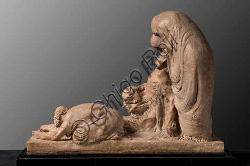 Assicoop - Unipol Collection: Ermenegildo Luppi (1877 - 1937), "La Pietà, i.e. Lamentation over the Dead Christ", terracotta (earthenware) sketch.