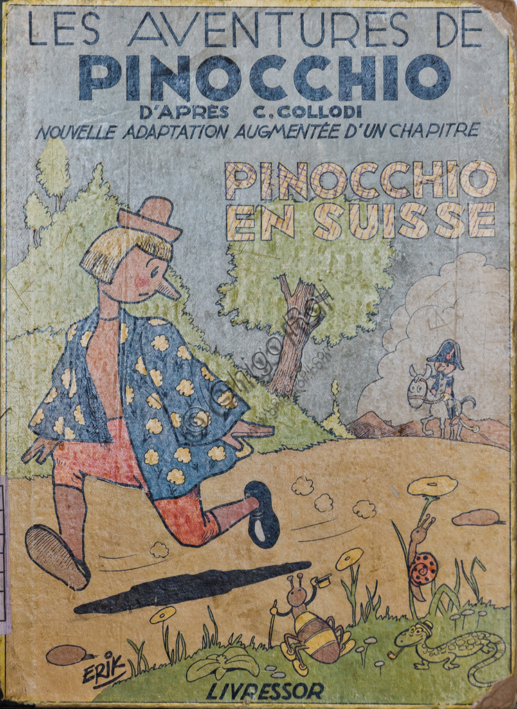 Fondazione Nazionale Carlo Collodi, the library: the cover of one of the Swiss editions of "Pinocchio".