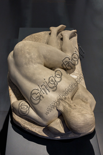 Museo Novecento: ""The PIsa Woman", by Arturo Martini, 1933. Patinated pale pottery. Top view which emphasizes the back.
