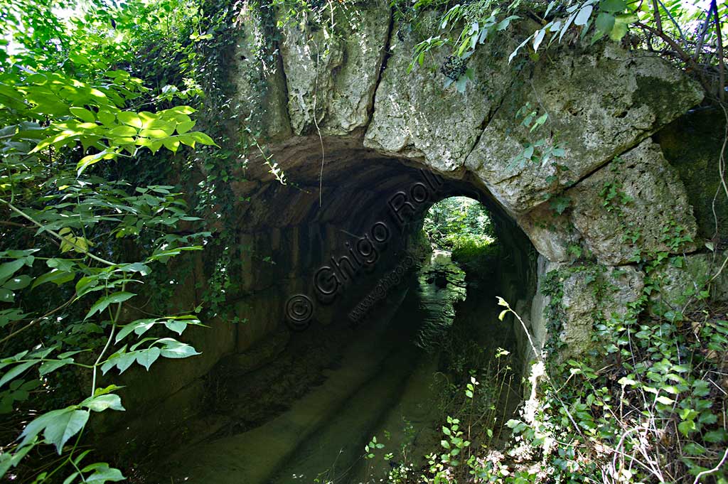 The Roman bridge on the Flaminia road in Cavallara locality.