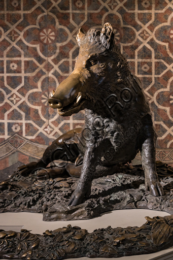  "Little Pig (porcellino)", bronze sculpture by Pietro Tacca, 1633, as a praise of the Grand Duke Cosimo I during the hunt, copy of a Hellenistic marble.