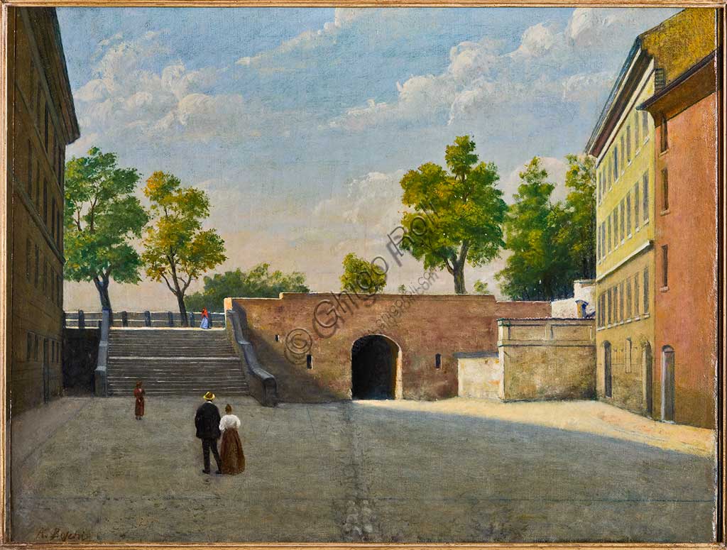 Assicoop - Unipol Collection: Achille Boschi, "The Bologna Doorway in Modena"; oil on canvas.
