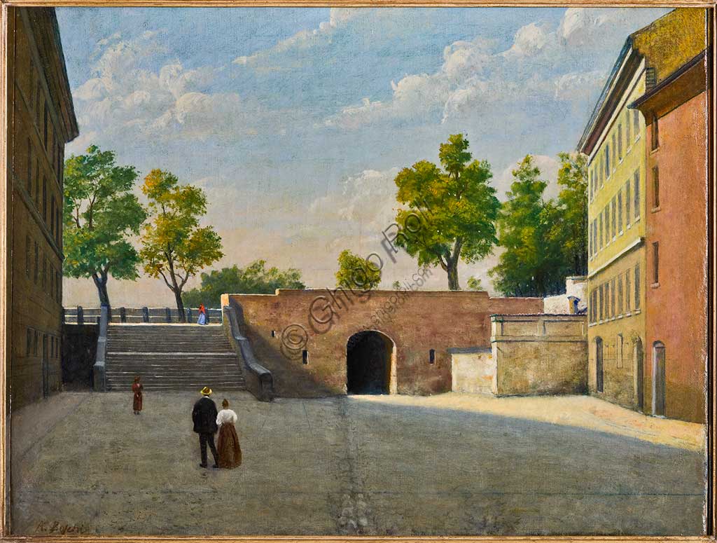 Collezione Assicoop Unipol: Achille Boschi, "Porta Bologna a Modena"; olio su tela.