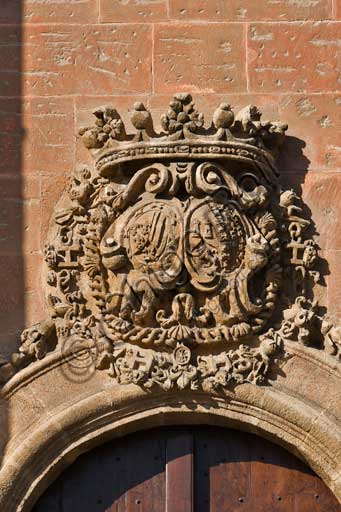 Palermo, The Royal Palace or Palazzo dei Normanni (Palace of the Normans), North-East side: detail of a portal of the Renaissance wing.