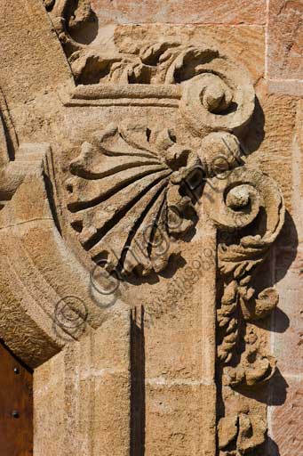 Palermo, The Royal Palace or Palazzo dei Normanni (Palace of the Normans), North-East side: detail of a portal of the Renaissance wing.