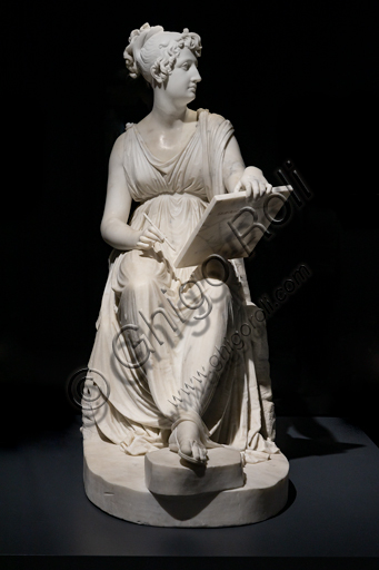 "Princess Leopoldina Esterhazy while painting", 1805-18, by Antonio Canova (1757 - 1822), marble. 