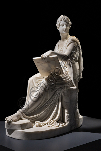 "Princess Leopoldina Esterhazy while painting", 1805-18, by Antonio Canova (1757 - 1822), marble. 