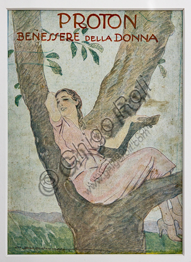 “Proton. benessere della donna”, illustrazione di Marcello Dudovich , 1922, stampa tipografica.