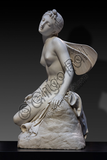 Pietro Tenerani: "Psyche Fainted", Model,marble sculpture, before 1838.