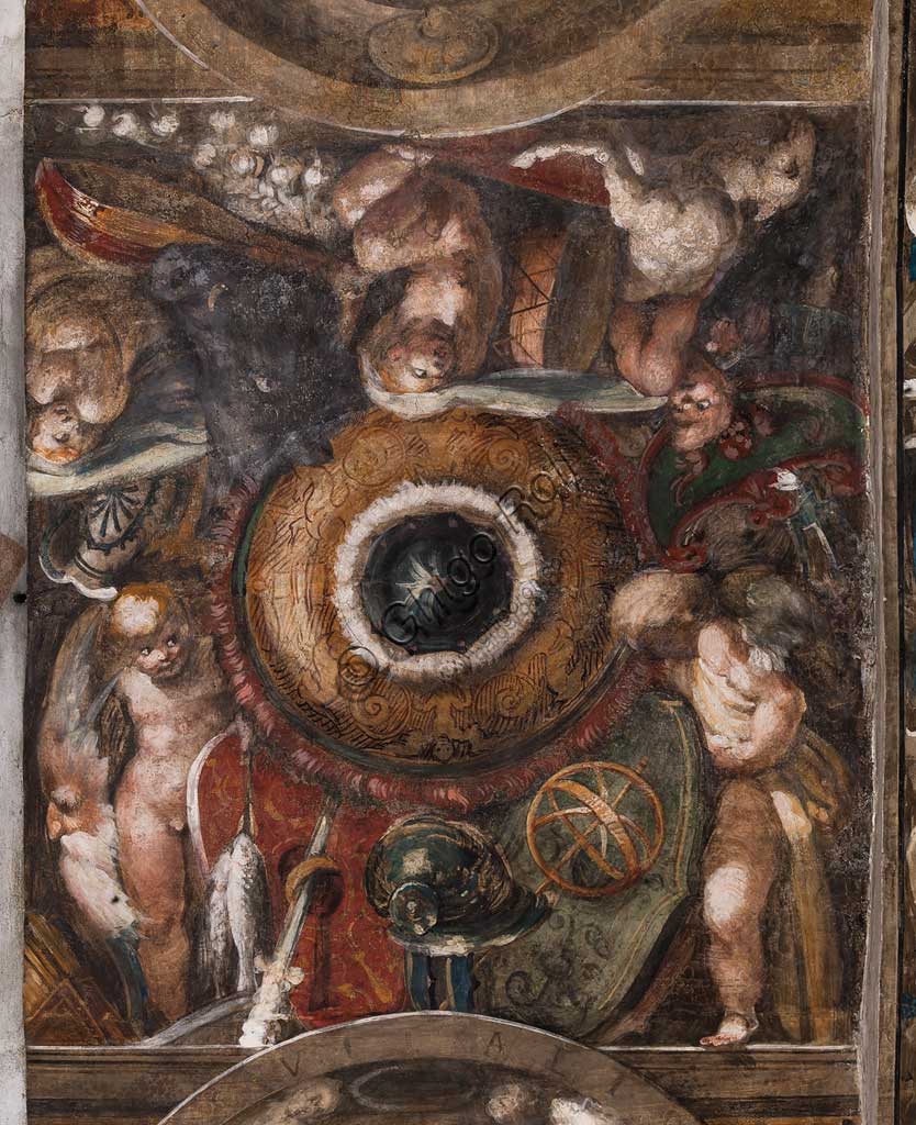 Parma, Chiesa di San Giovanni Evangelista: affresco del periodo giovanile di Girolamo Francesco M. Mazzola  (il Parmigianino) (circa 1523). Particolare con putti.