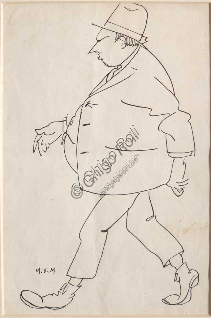 Assicoop - Unipol Collection: Mario Vellani Marchi (1895-1979), "The accountant Vittorio Formiggini". Black ink on paper.