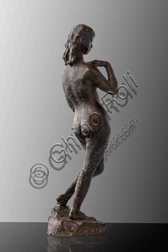 Assicoop - Unipol Collection:   Ivo Soli (1898 - 1976): "Standing Girl" (bronze, h. cm 39)