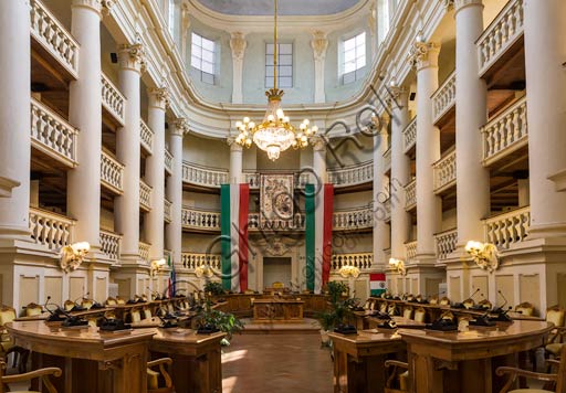 Reggio Emilia, the Town Hall Palace: the Council Room.