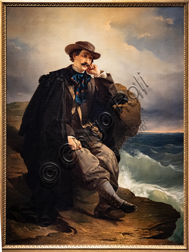 Domenico Induno: "Portrait of the poet Aleardo Aleardi", oil painting on canvas about 1850.