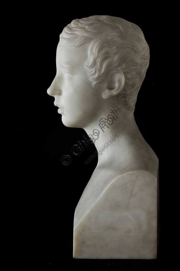 Collezione Assicoop Unipol: Giuseppe Obici,"Ritratto del principe Francesco d’Austria d’Este" 1835, Busto in Marmo di Carrara, cm 50,6 x 28,5 x 17,5