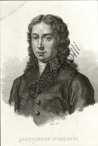 "Ritratto di Alessandro Scarlatti". Incisione.