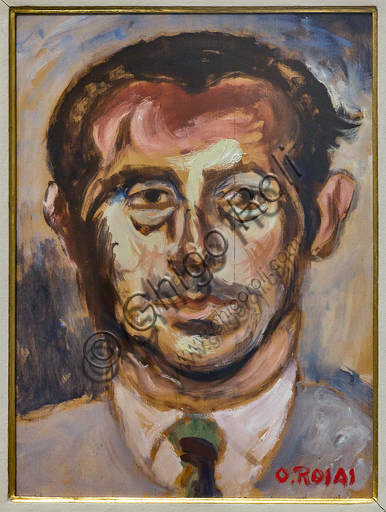Museo Novecento: "Portrait of Enrico Vallecchi", by Ottone Rosai, 1954-5. Oil painting on canvas.