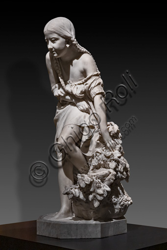 Vincenzo Vela: "Portrait of Eugenia Bolognini (the Bolognina)", marble sculpture, 1851.