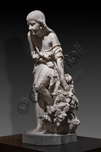 Vincenzo Vela: "Ritratto di Eugenia Bolognini (la Bolognina)", scultura in marmo, 1851. 