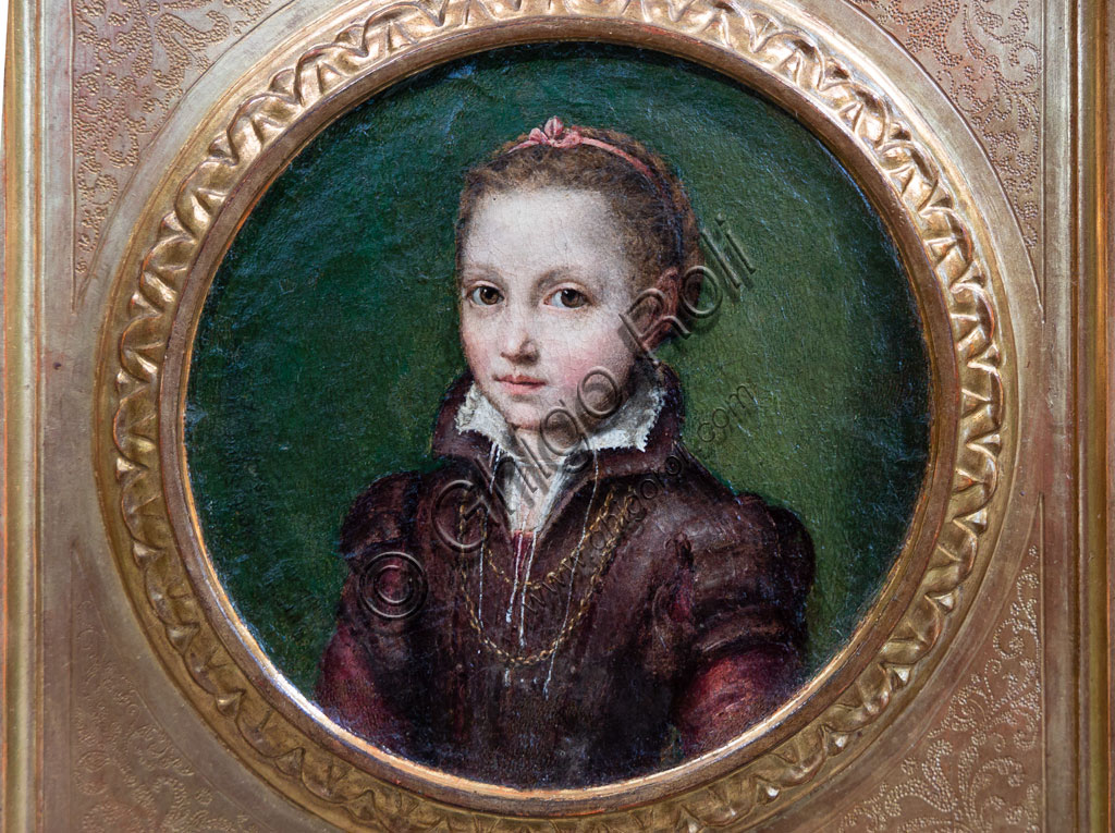 Brescia, Pinacoteca Tosio Martinengo: "Ritratto di Europa Anguissola", di Lucia Anguissola, 1556 - 1558. Olio su tavola.