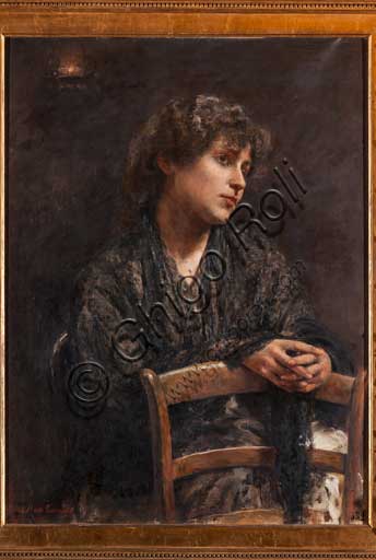 Palermo, The Royal Palace or Palazzo dei Normanni (Palace of the Normans), R1, Assignments: "Portrait of girl with a chair", painting by Anna Maria Cariolato (1890).