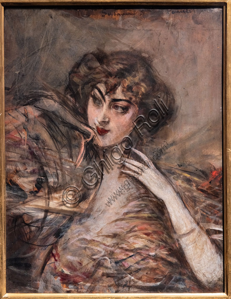 “Ritratto di fronte”, di Giovanni Boldini, 1907, olio su tela.
