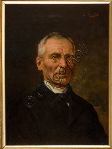Collezione Assicoop - Unipol: Giovanni Muzzioli (1854 - 1894), "Ritratto di gentiluomo", olio su tela.