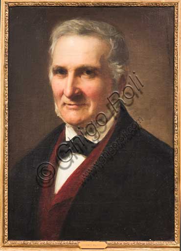 Assicoop - Unipol Collection: Adeodato Malatesta (1806-1891), "Portrait of a Gentleman". Oil painting.
