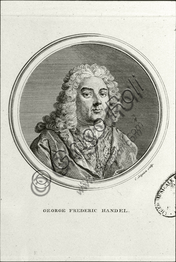  "Ritratto di Georg Friedrich Händel". Incisione.