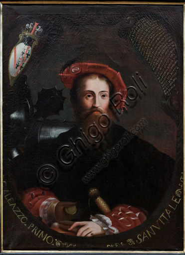 Fontanellato, Rocca Sanvitale: "Ritratto di G.Galeazzo Sanvitale", copia dell'opera del Parmigianino.