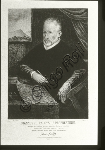  "Portrait of Giovanni Pierluigi da Palestrina". Engraving.
