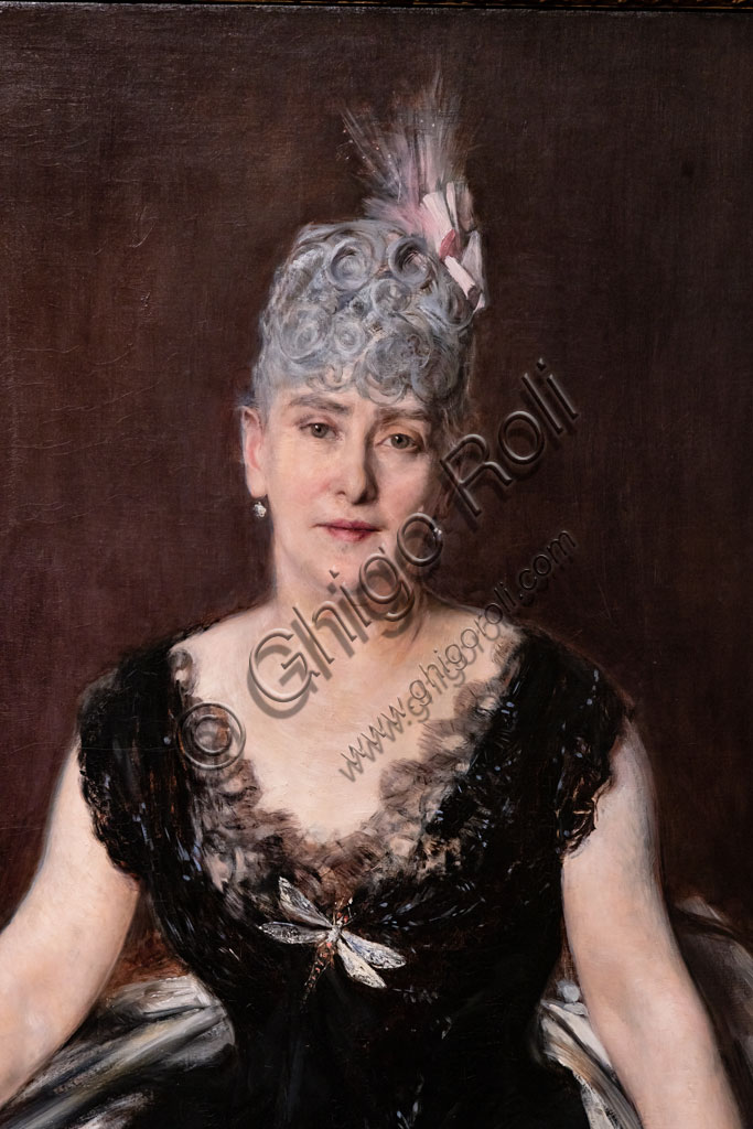 “Ritratto di Madame Seligman”, di Giovanni Boldini, 1898, olio su tela.Particolare.