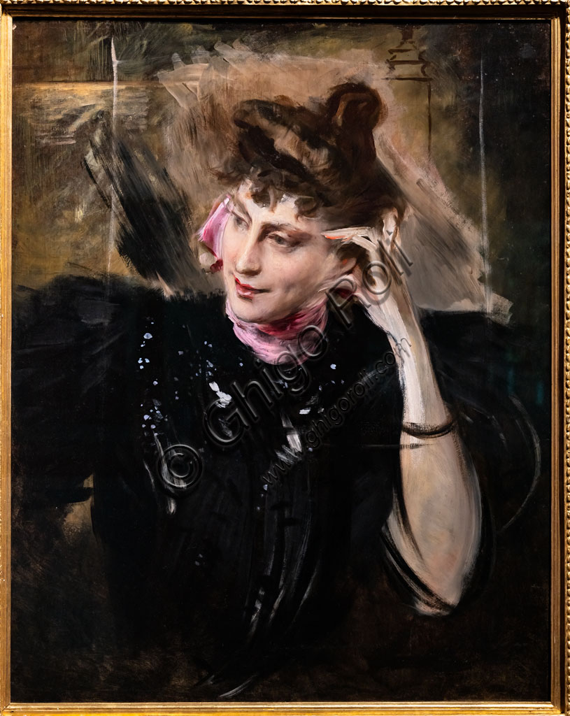 “Portrait of Madame Veil Picard”, by Giovanni Boldini, 1896, oil painting on panel.