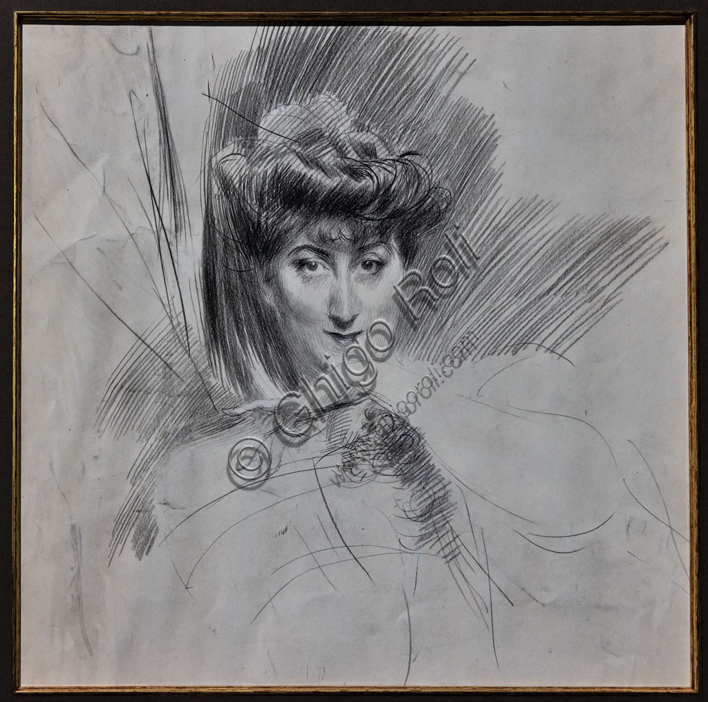 “Ritratto di Madame Veil Picard”, di Giovanni Boldini, 1896, matita su carta.