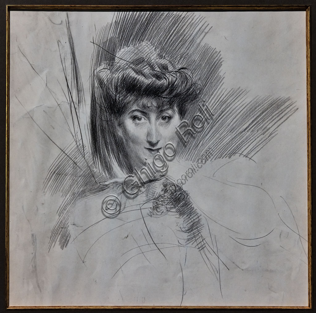 “Portrait of Madame Veil Picard”, by Giovanni Boldini, 1896, pencils on paper.