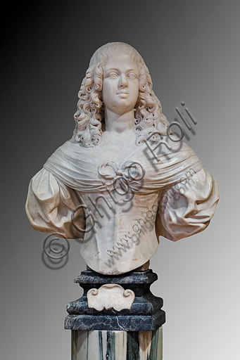 Fontanellato, Labirinto della Masone, Franco Maria Ricci Art Collection: "Portrai of Marie Madeleine de Vignerod", by Philippe de Champaigne, marble sculpture.